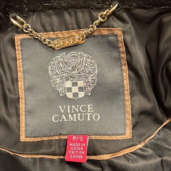 Vince Camuto Black Down Filled Puffer Jacket with Fur Hood - Picture 14 of 15